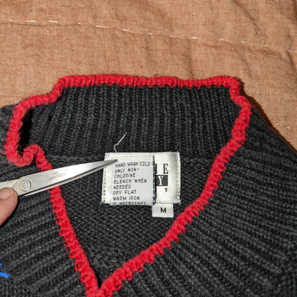 Vintage Leslie Fay Black Paisley Sweater Mock Neck - Picture 10 of 10